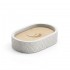 Porta saponetta bagno dappoggio grigio Gedy serie Afrodite in cemento e bamboo 