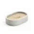 Porta saponetta bagno dappoggio grigio Gedy serie Afrodite in cemento e bamboo 