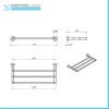 Mensola a muro portasciugamani con 3 bracci Gedy serie Felce in acciaio inox cromato