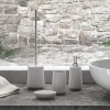 Dispenser sapone liquido grigio da appoggio Gedy serie Marika in ceramica