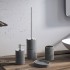 Portascopino dappoggio bagno grigio Gedy serie Petra in resina