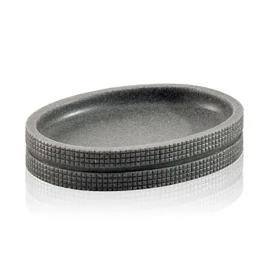 Portasapone da appoggio grigio Gedy serie Petra in resina