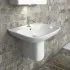 Lavabo sospeso 65 cm con semicolonna in ceramica bianco lucido