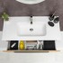Lavabo da incasso 100x46 cm in ceramica bianco lucido