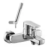 Set miscelatori lavabo bidet e vasca cromati serie Erika piletta inclusa