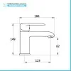 Rubinetto lavabo cromato serie Dalila incluso di piletta