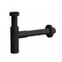Sifone Nero Opaco per Lavabo Installazione Universale Modello Canna Tonda