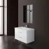 Mobile bagno sospeso moderno 81x50 cm bianco con 2 cassetti rallentati