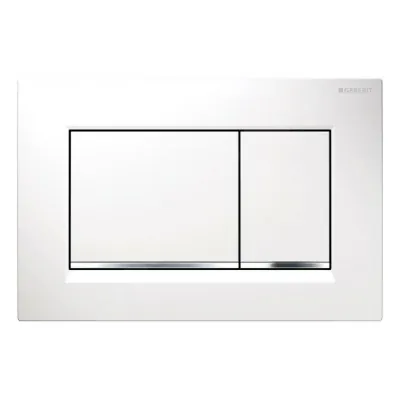 Geberit placca di comando Sigma 30 doppio tasto bianco/cromato lucido