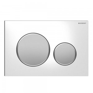 Geberit placca di comando Sigma 20 doppio tasto bianco/cromo satinato