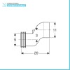 Kit raccordo eccentrico Geberit per vaso sospeso 3 cm