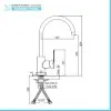 Miscelatore per lavello Paffoni Sly canna alta orientabile in ottone cromo