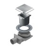 Scarico doccia a pavimento con griglia e sifone 10x10 cm acciaio inox cromato