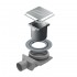 Scarico doccia a pavimento con griglia e sifone 10x10 cm acciaio inox cromato