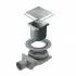 Scarico doccia a pavimento con griglia e sifone 10x10 cm acciaio inox cromato