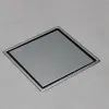 Scarico doccia a pavimento 15x15 cm con canalina quadrata e sifone acciaio inox cromato