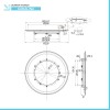 Scarico doccia a pavimento 15x15 cm con canalina quadrata e sifone acciaio inox cromato