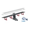 Canalina doccia a pavimento 65 cm con cover acciaio inox cromato e scarico incluso