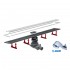 Canalina doccia a pavimento 65 cm con cover acciaio inox cromato e scarico incluso