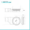 Canalina doccia a pavimento 65 cm con cover acciaio inox cromato e scarico incluso