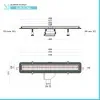 Canalina doccia a pavimento 65 cm con cover piastrellabile in acciaio inox e scarico incluso
