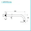 Braccio doccia nero opaco tondo 33 cm in acciaio