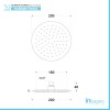 Soffione doccia tondo 20 cm in acciaio inox nero opaco anticalcare