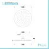 Soffione doccia tondo 30 cm in acciaio inox nero opaco anticalcare