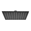 Soffione doccia quadrato 25x25 cm in acciaio inox nero opaco anticalcare