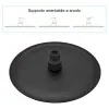 Soffione doccia tondo 20 cm con braccio 33 cm in acciaio nero opaco