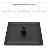 Soffione doccia quadrato 20x20 cm con braccio 30 cm in acciaio nero opaco