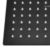 Soffione doccia quadrato 20x20 cm con braccio 30 cm in acciaio nero opaco