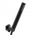 Set doccia tondo nero opaco completo di soffione 30 cm e set doccetta