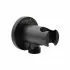 Set doccia tondo nero opaco completo di soffione 30 cm e set doccetta