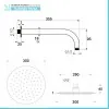 Set doccia nero opaco completo di soffione tondo 30 cm e miscelatore incasso