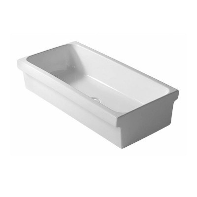 Lavabo a canale 120x45 cm dappoggio o sospeso in ceramica lucida