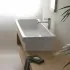 Lavabo a canale 120x45 cm dappoggio o sospeso in ceramica lucida