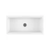 Lavabo a canale 120x45 cm dappoggio o sospeso in ceramica lucida