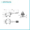 Miscelatore a pedale progressivo per installazione a pavimento Idral in ottone cromo