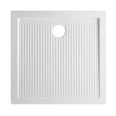 Piatto doccia 80x80 H 6.5 quadrato in ceramica bianca con antiscivolo Ferdy