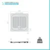 Piatto doccia 90x90 H 6 quadrato in ceramica bianca con antiscivolo