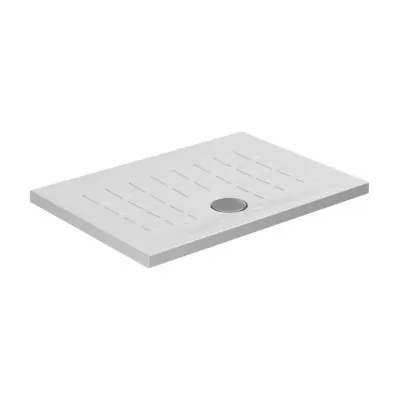 Piatto doccia 70x100 H 4 rettangolare in ceramica bianca con antiscivolo Cube