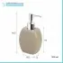 Set accessori bagno da appoggio dispenser e porta spazzolini in ceramica tortora
