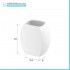 Set accessori bagno da appoggio dispenser e porta spazzolini in ceramica bianco