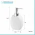 Set 3 accessori bagno da appoggio in ceramica bianca