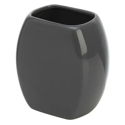 Porta spazzolini bagno grigio dappoggio in ceramica