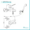 Set miscelatori lavabo bidet e vasca con kit doccia cromati Piralla Ariel scarico incluso