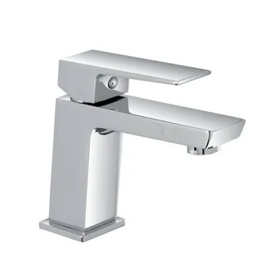 Rubinetto lavabo cromato serie Kubo con scarico click clack incluso