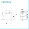 Rubinetto bidet cromato serie Kubo con scarico click clack incluso