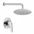 Set doccia cromato Nobili Hof completo di soffione tondo 25 cm e miscelatore incasso
